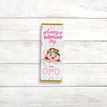 Girl Cherub Valentines Day Chocolate Wrap, Candy Bar Wraps, Valentines Candy Wrapper, Valentines Chocolate Bar Labels