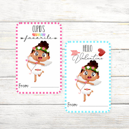 Cherub Valentine's Day Cards or Stickers: Cupid Vibes Girl Set (3.5x2.25)