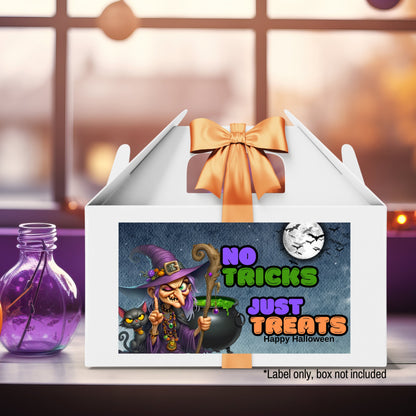 No Tricks Just Treats Gable Box Label