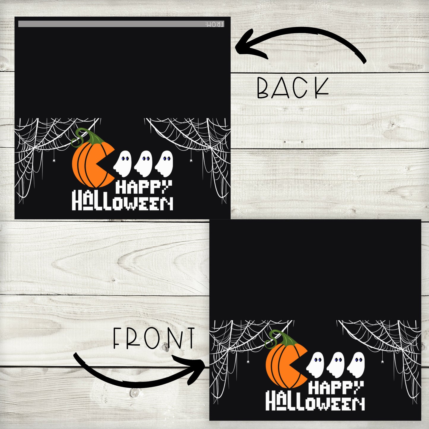 happy halloween pumpkin ghost chaser bag toppers, classroom party favors, 4.15” x 2” toppers