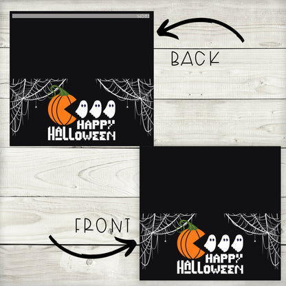 Happy Halloween Pumpkin Ghost Chaser Bag Toppers, Classroom Party Favors, 4.15” x 2” Toppers