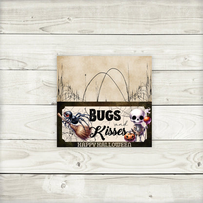 Bugs and Hugs Party Bag Toppers, Halloween Treat Bag Tops, 4.15” x 2” Toppers