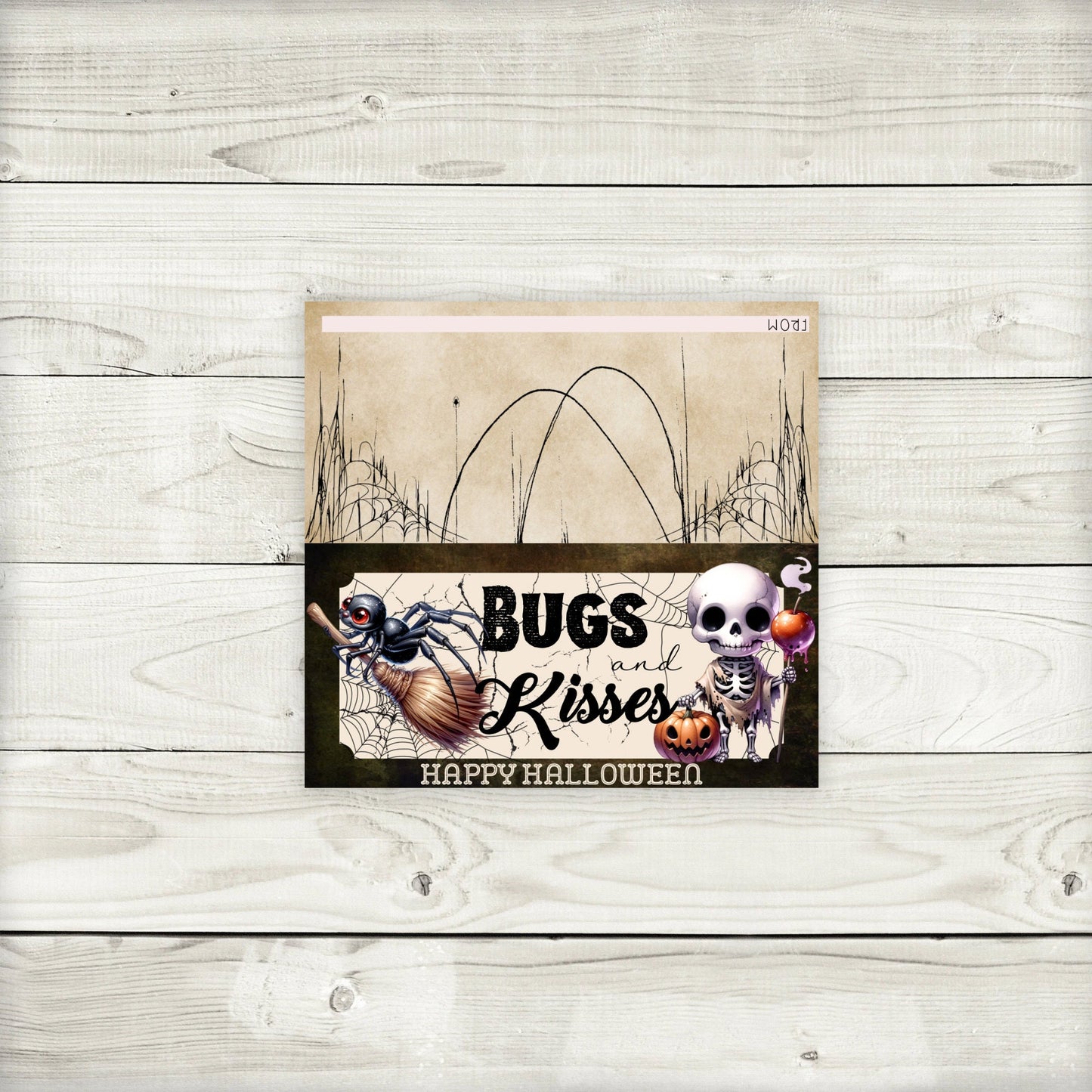 bugs and hugs party bag toppers, halloween treat bag tops, 4.15” x 2” toppers