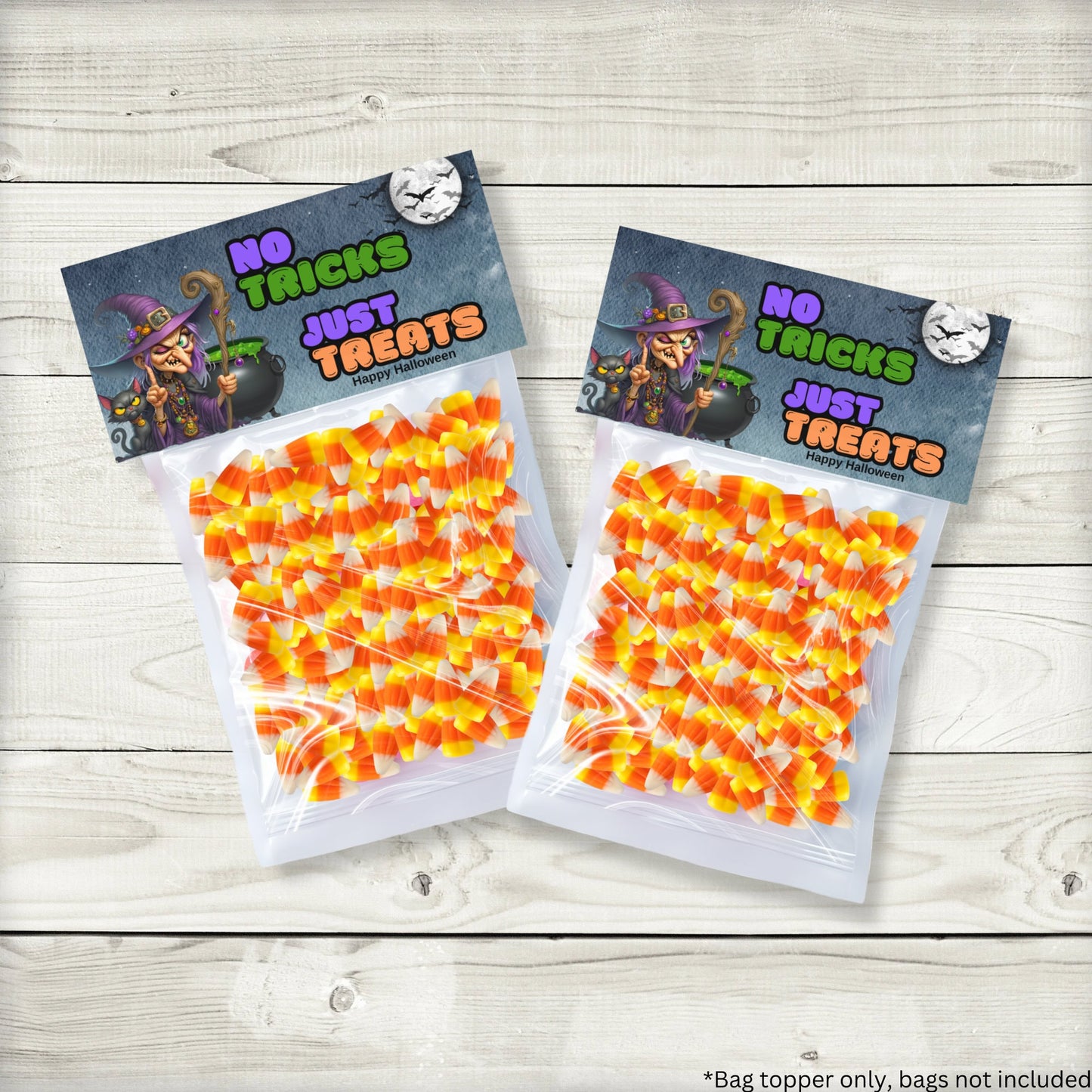 no tricks just treats bag topper