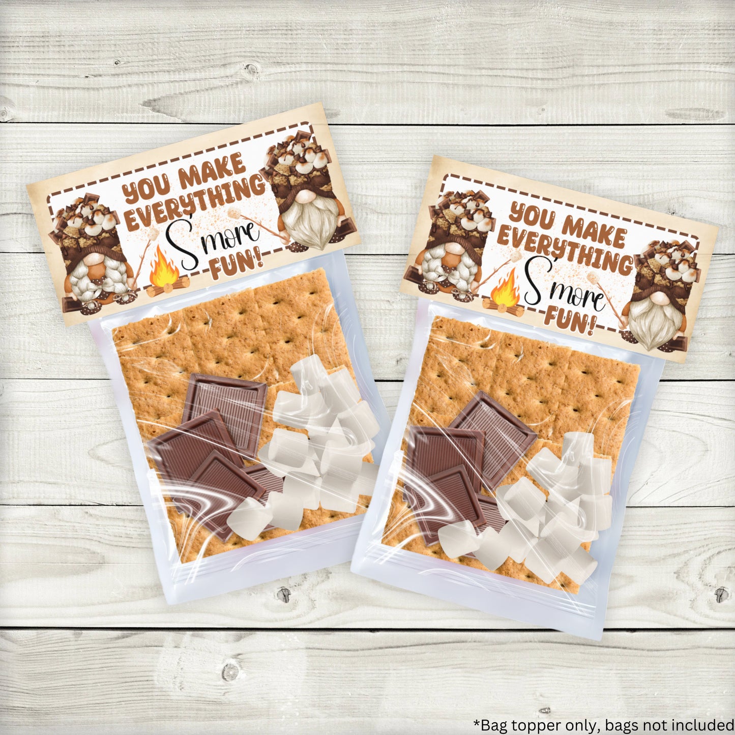 s’mores party bag toppers, you make everything s’more fun, 4.15” x 2” toppers