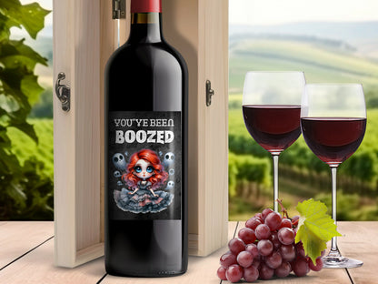 You’ve Been Boozed Wine Label, Halloween Wine Label, 4.75 x3.75 Labels