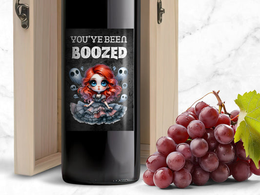 You’ve Been Boozed Wine Label, Halloween Wine Label, 4.75 x3.75 Labels