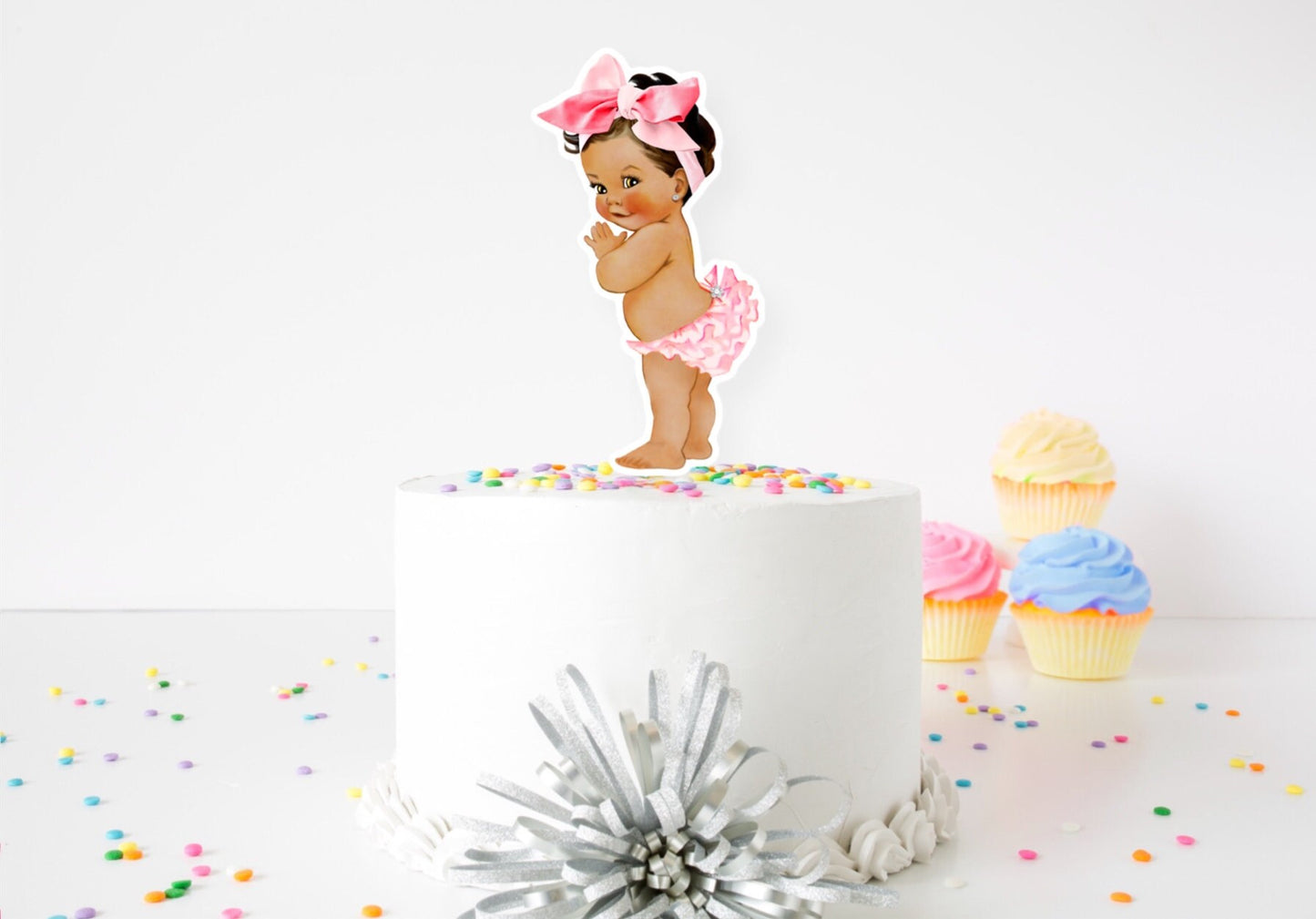 goals or bows, gender reveal, twin birthday, 4”, 6” or 9” cake topper decorations