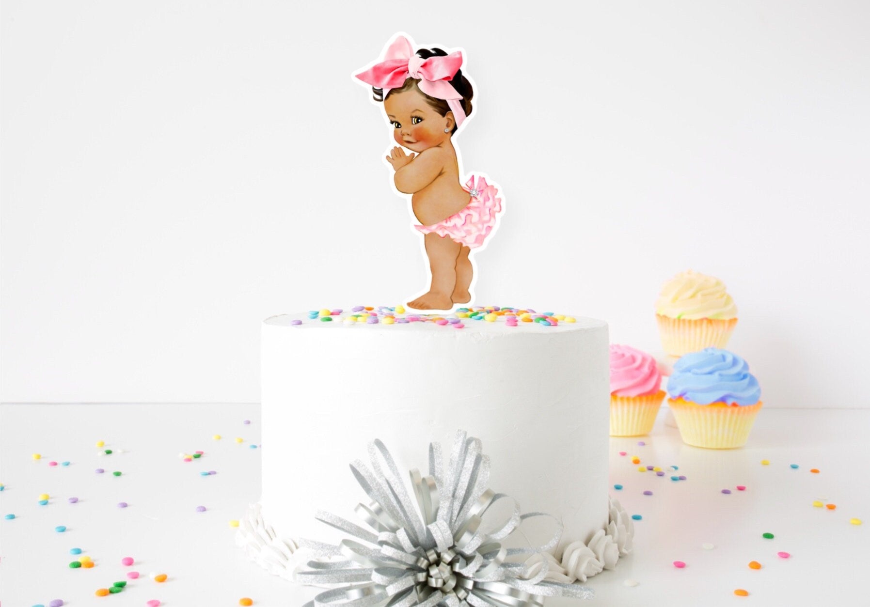 Goals or Bows, Gender Reveal, Twin Birthday, 4”, 6” or 9” Cake Topper Decorations