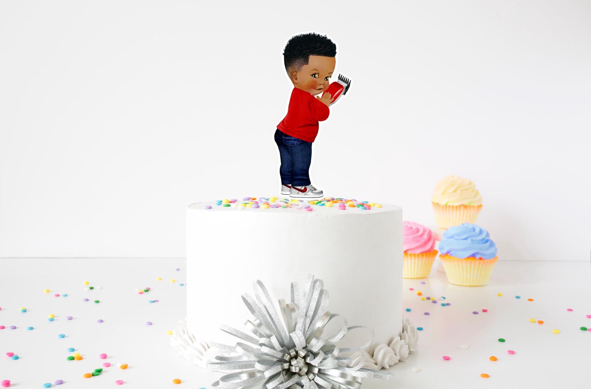 Fades or Braids Cake Toppers: Gender Reveal Party Decor