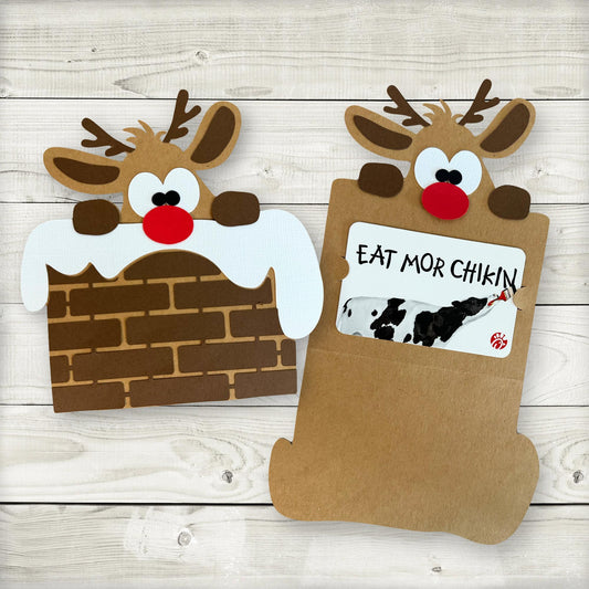 Reindeer Christmas Money Holder, Folded Reindeer Gift Card Holder