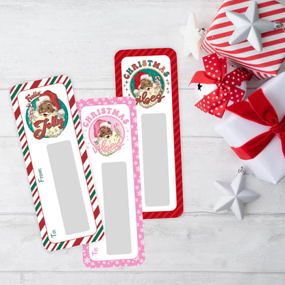 Black Santa Mini Money Holders – Christmas Cash Cards for Stocking Stuffers and Holiday Gifts
