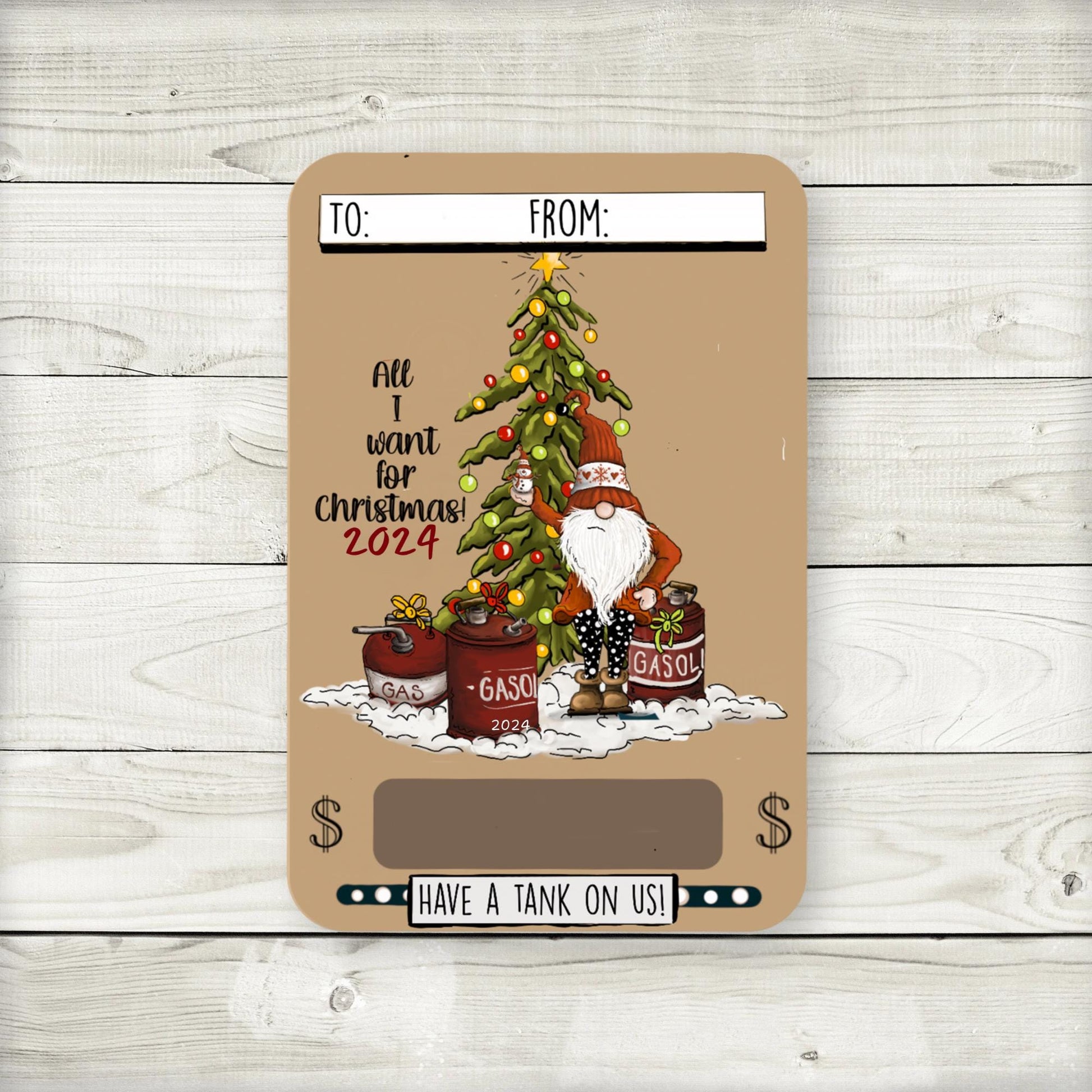 Retro Christmas Gas Money Card Holder: Vintage Stocking Stuffer