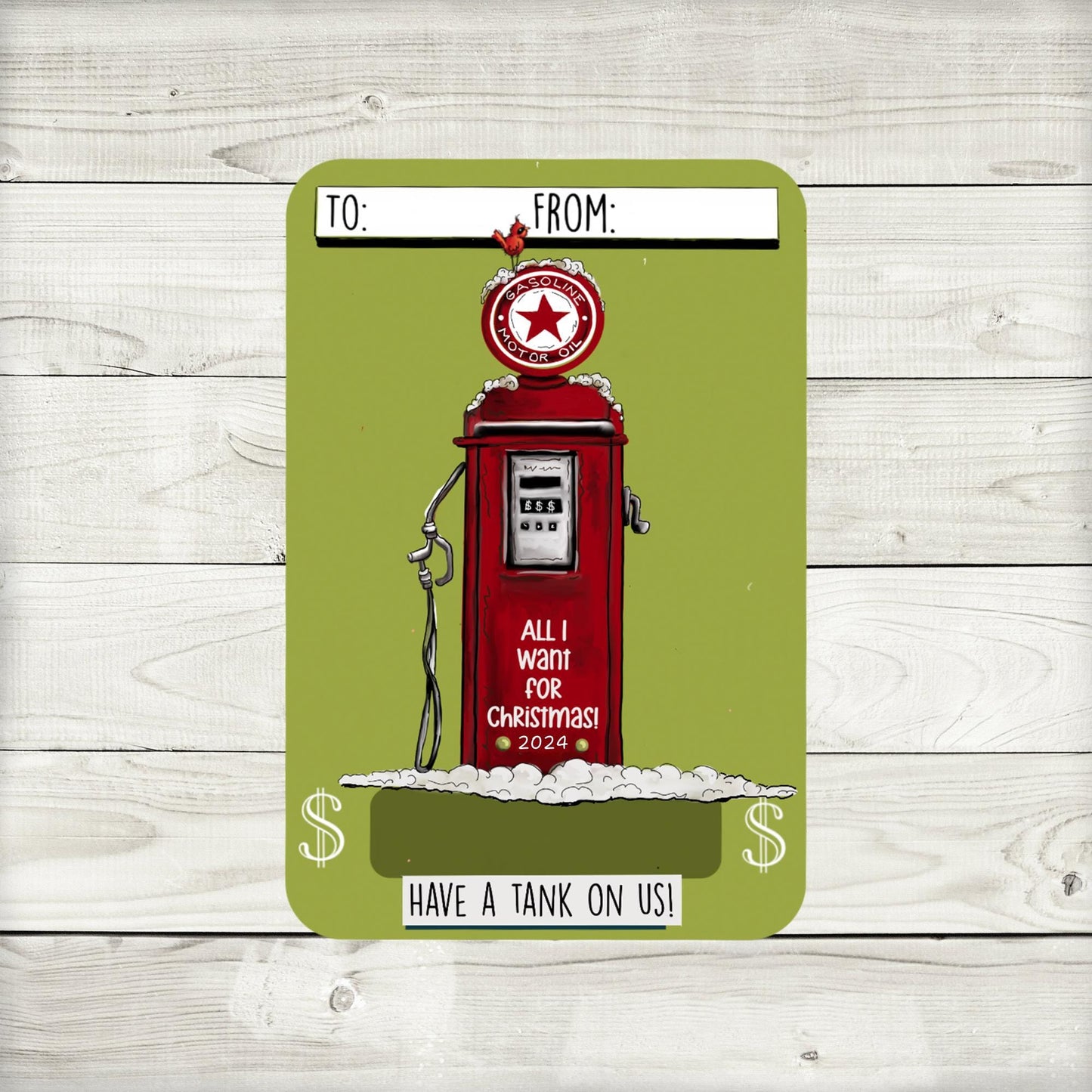 retro christmas gas money card holder: vintage stocking stuffer