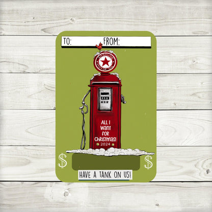 Retro Christmas Gas Money Card Holder: Vintage Stocking Stuffer