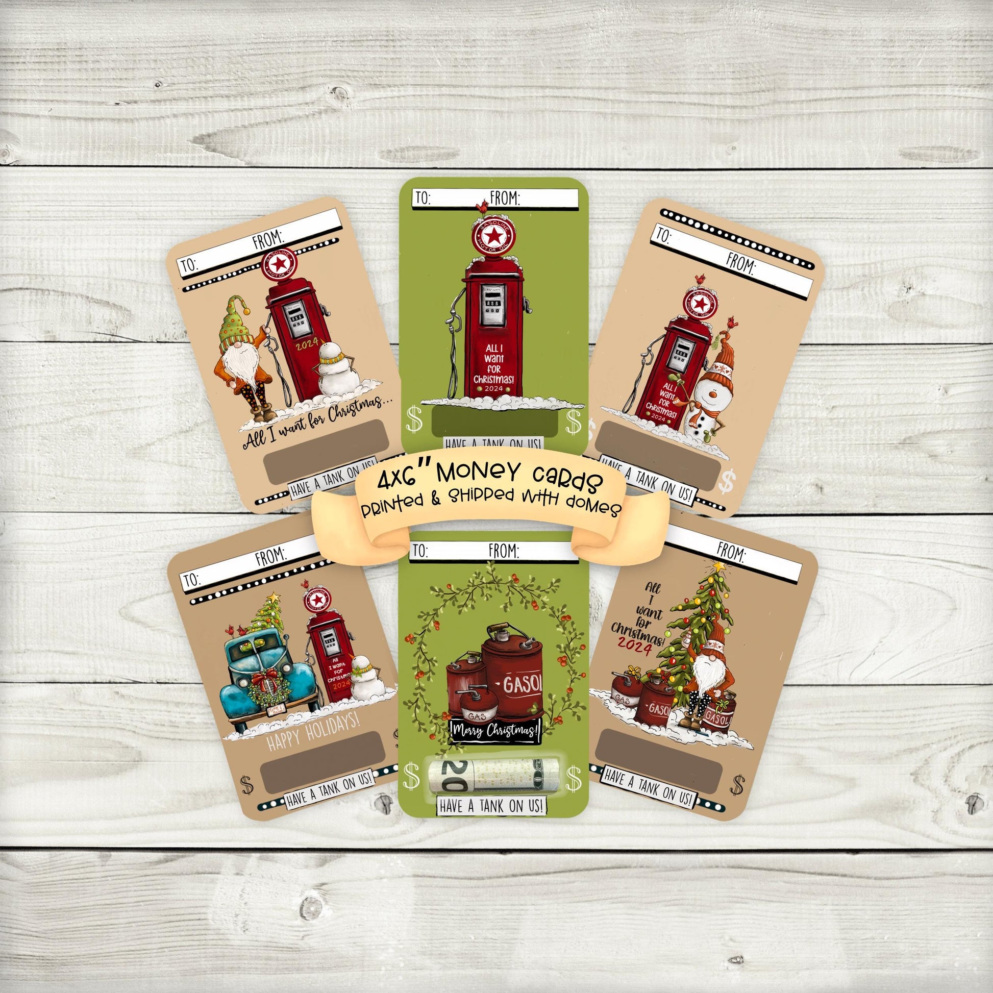 Retro Christmas Gas Money Card Holder: Vintage Stocking Stuffer