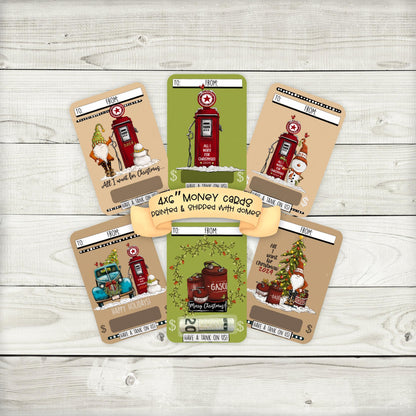 Retro Christmas Gas Money Card Holder: Vintage Stocking Stuffer