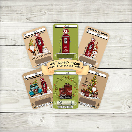 Retro Christmas Gas Money Card Holder: Vintage Stocking Stuffer