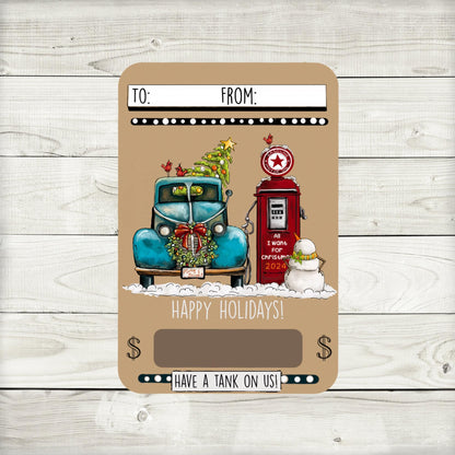 Retro Christmas Gas Money Card Holder: Vintage Stocking Stuffer