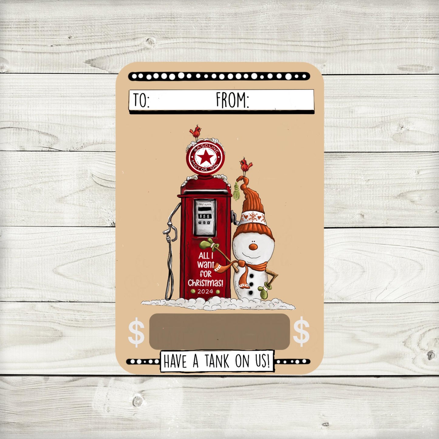 retro christmas gas money card holder: vintage stocking stuffer