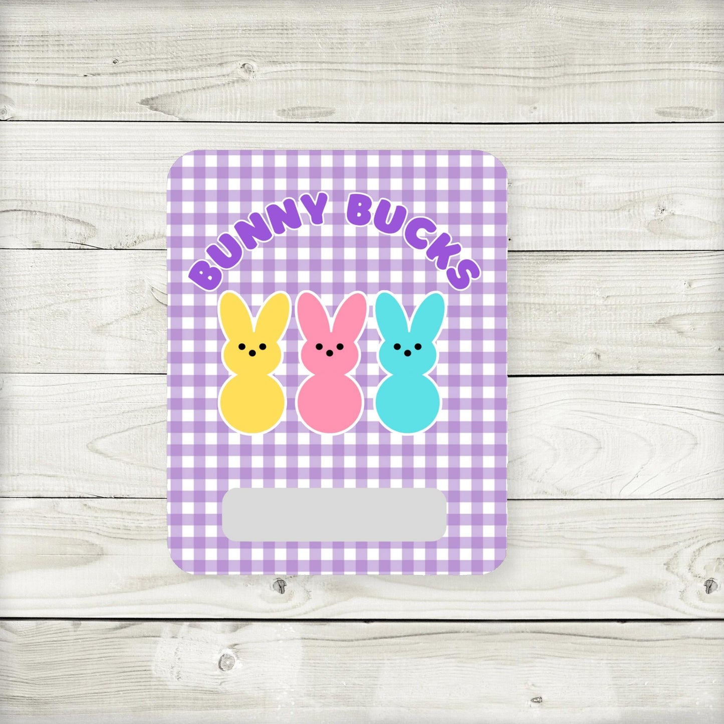 gingham bunny bucks money card: easter basket stuffer