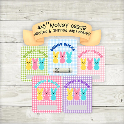 Gingham Bunny Bucks Money Card: Easter Basket Stuffer