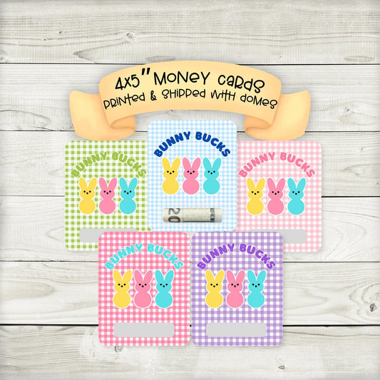 Gingham Bunny Bucks Money Card: Easter Basket Stuffer