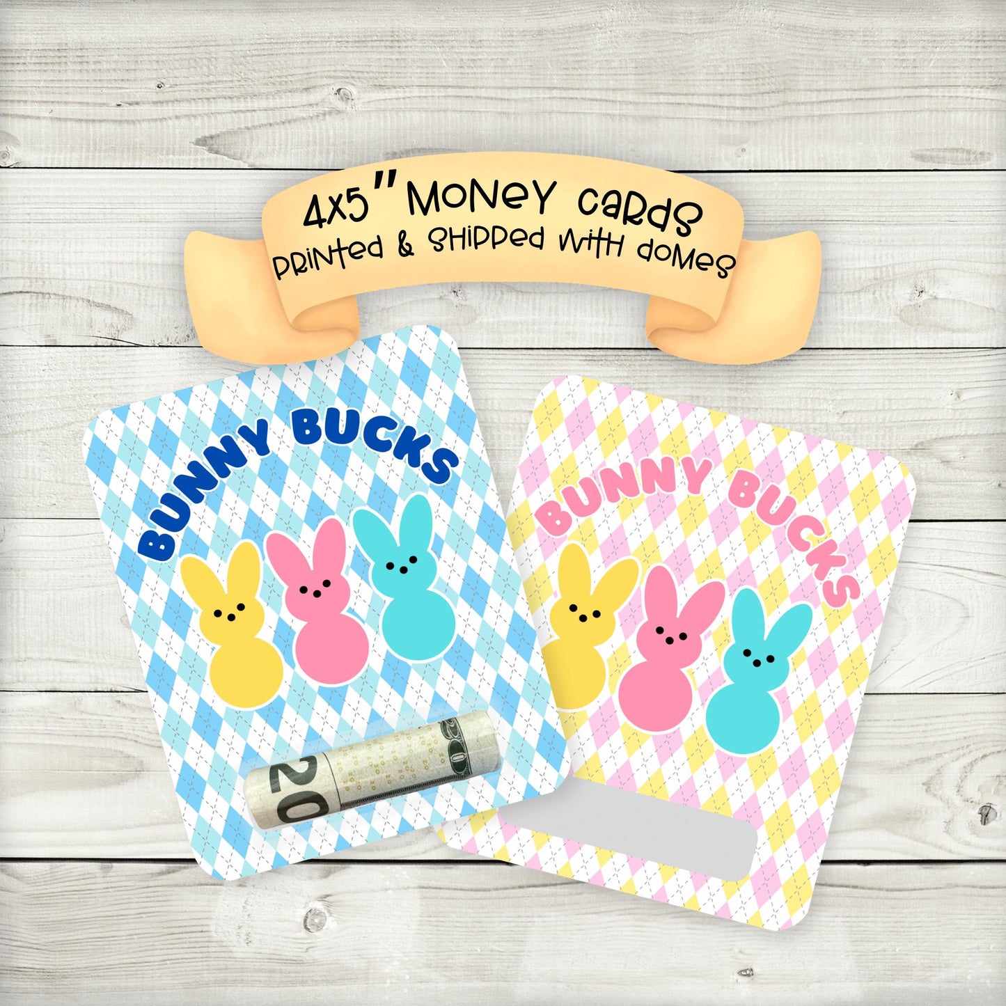 argyle bunny bucks money card: easter basket stuffer