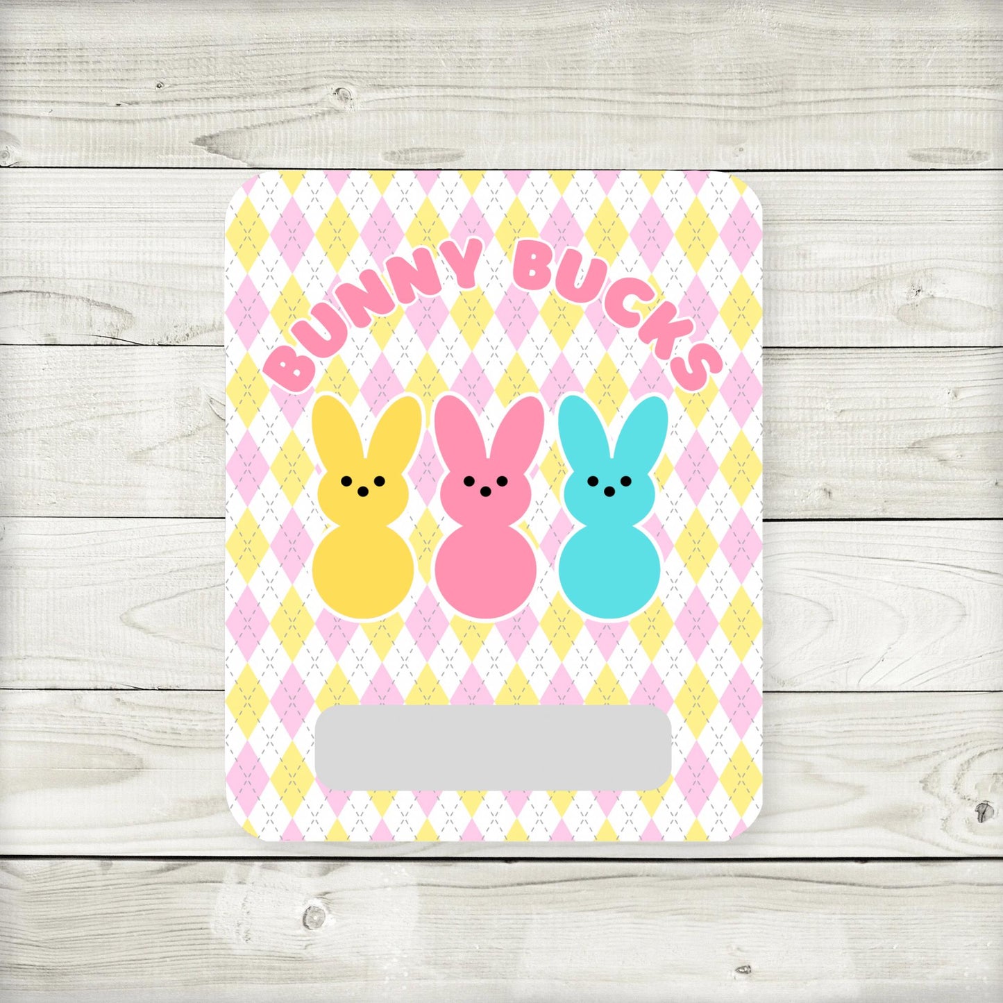 argyle bunny bucks money card: easter basket stuffer