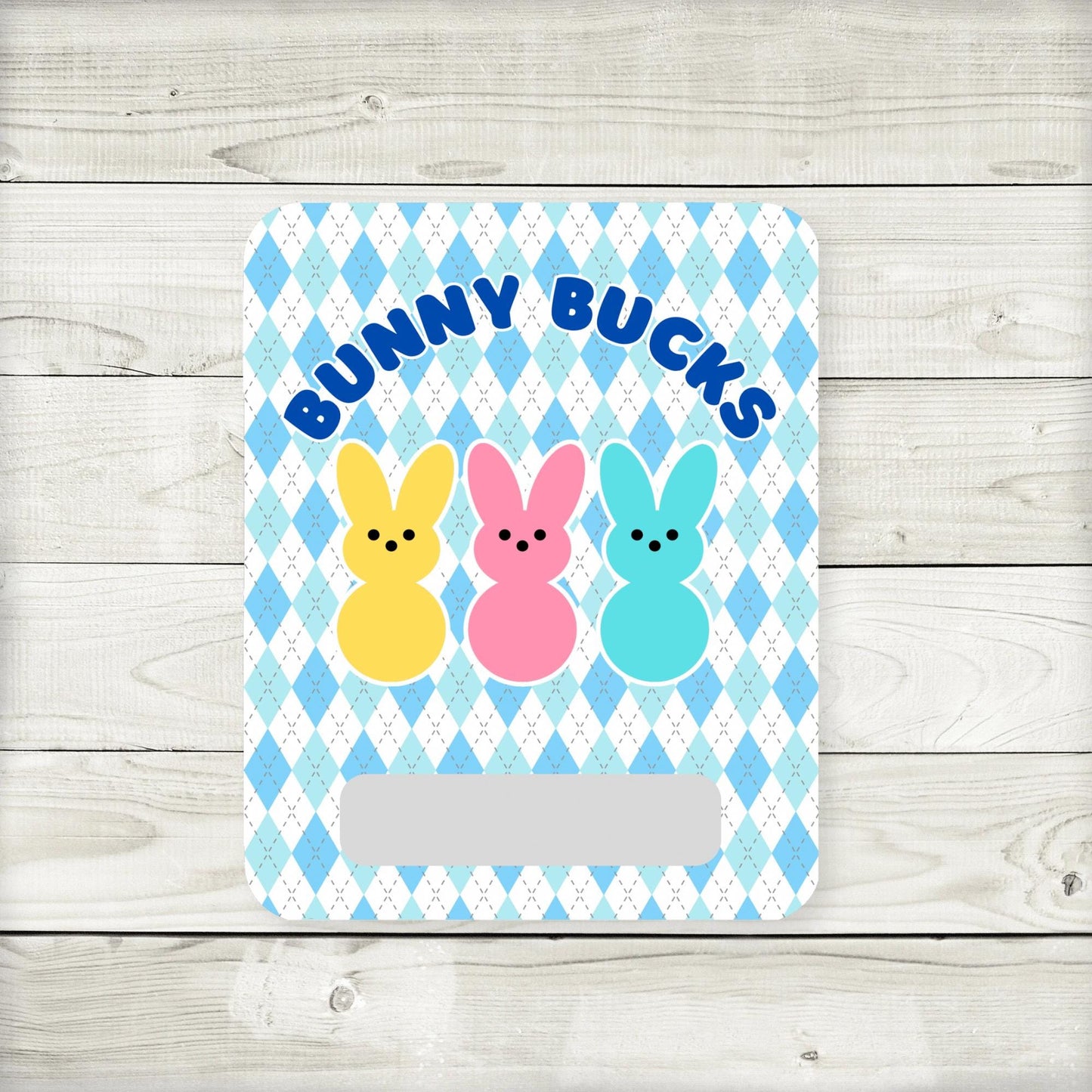 argyle bunny bucks money card: easter basket stuffer