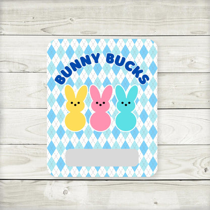 Argyle Bunny Bucks Money Card: Easter Basket Stuffer