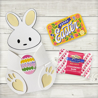 Personalized Easter Bunny Gift Card Holder: Polka Dot Treat Pocket