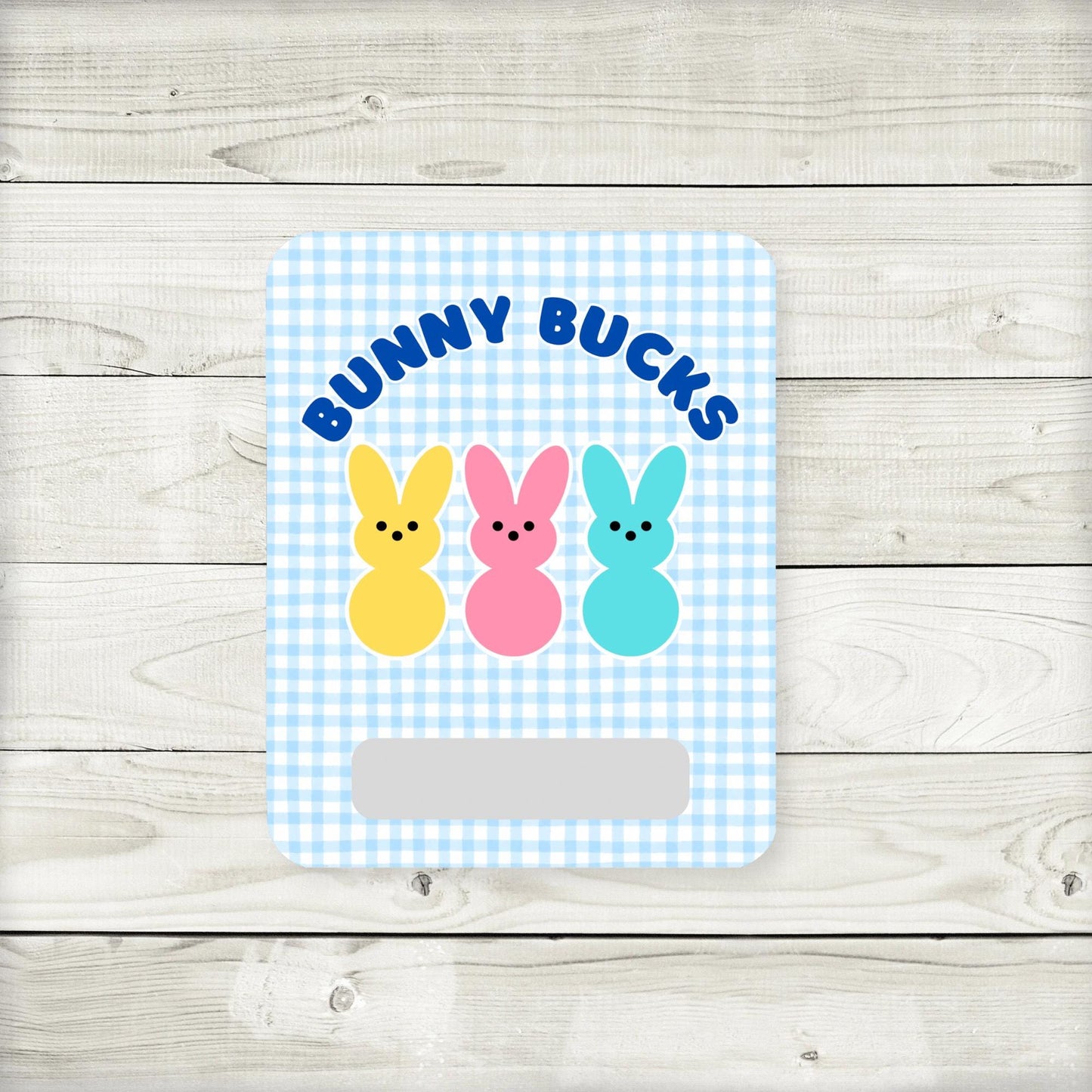 gingham bunny bucks money card: easter basket stuffer