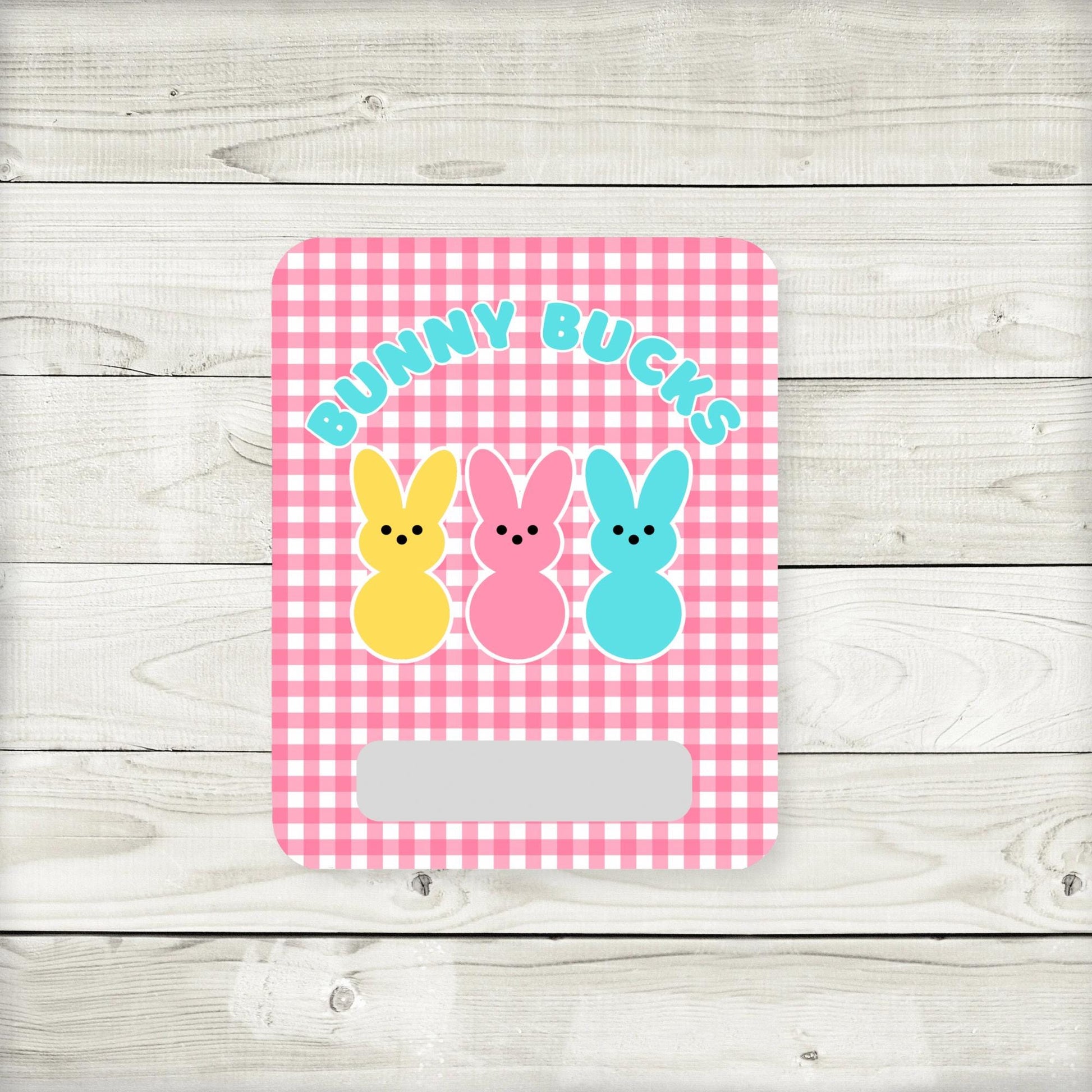 Gingham Bunny Bucks Money Card: Easter Basket Stuffer