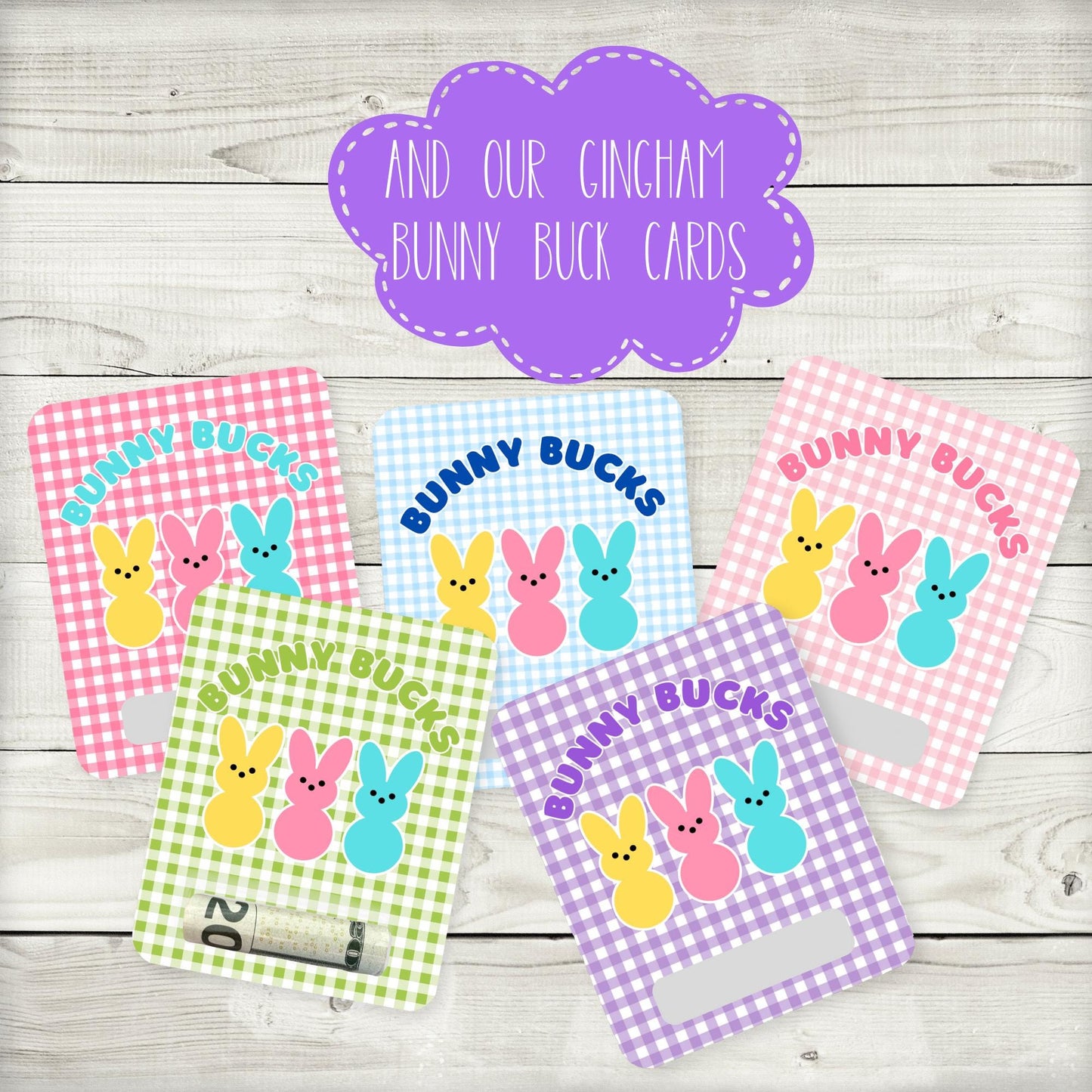 argyle bunny bucks money card: easter basket stuffer