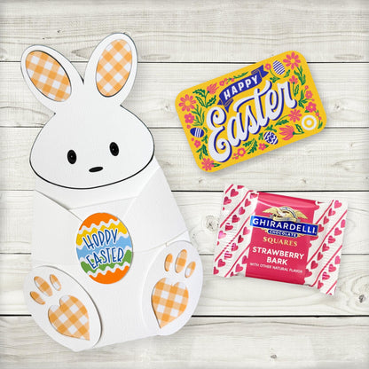 Personalized Easter Bunny Gift Card Holder: Gingham Easter Basket Stuffer