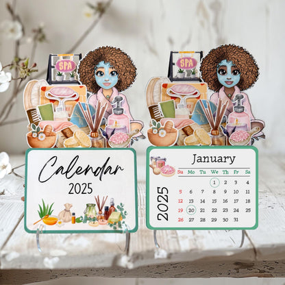 2025 Spa Desk Calendar: Self-Care Afro Girl