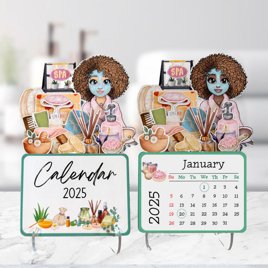 2025 Spa Desk Calendar: Self-Care Afro Girl