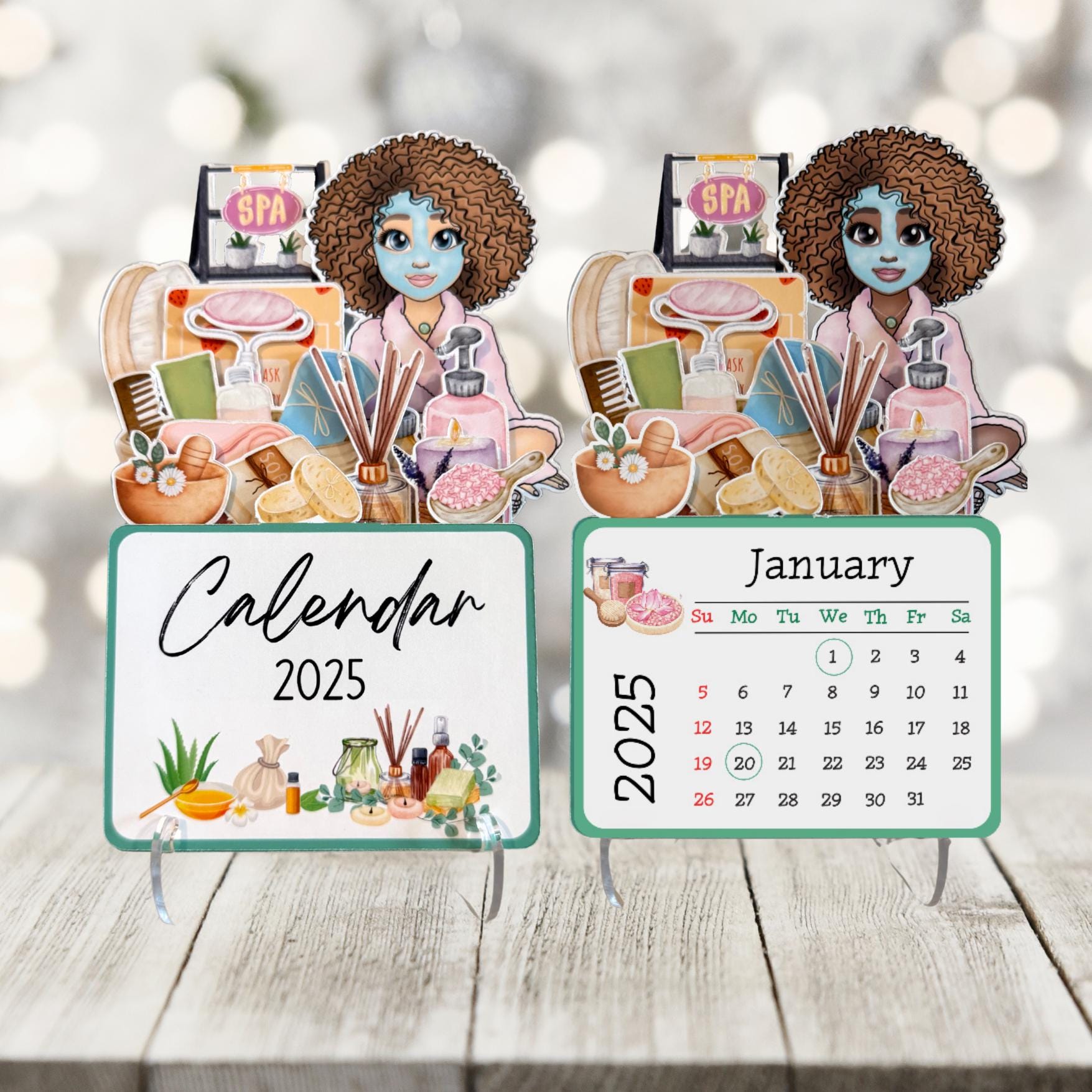 2025 Spa Desk Calendar: Self-Care Afro Girl