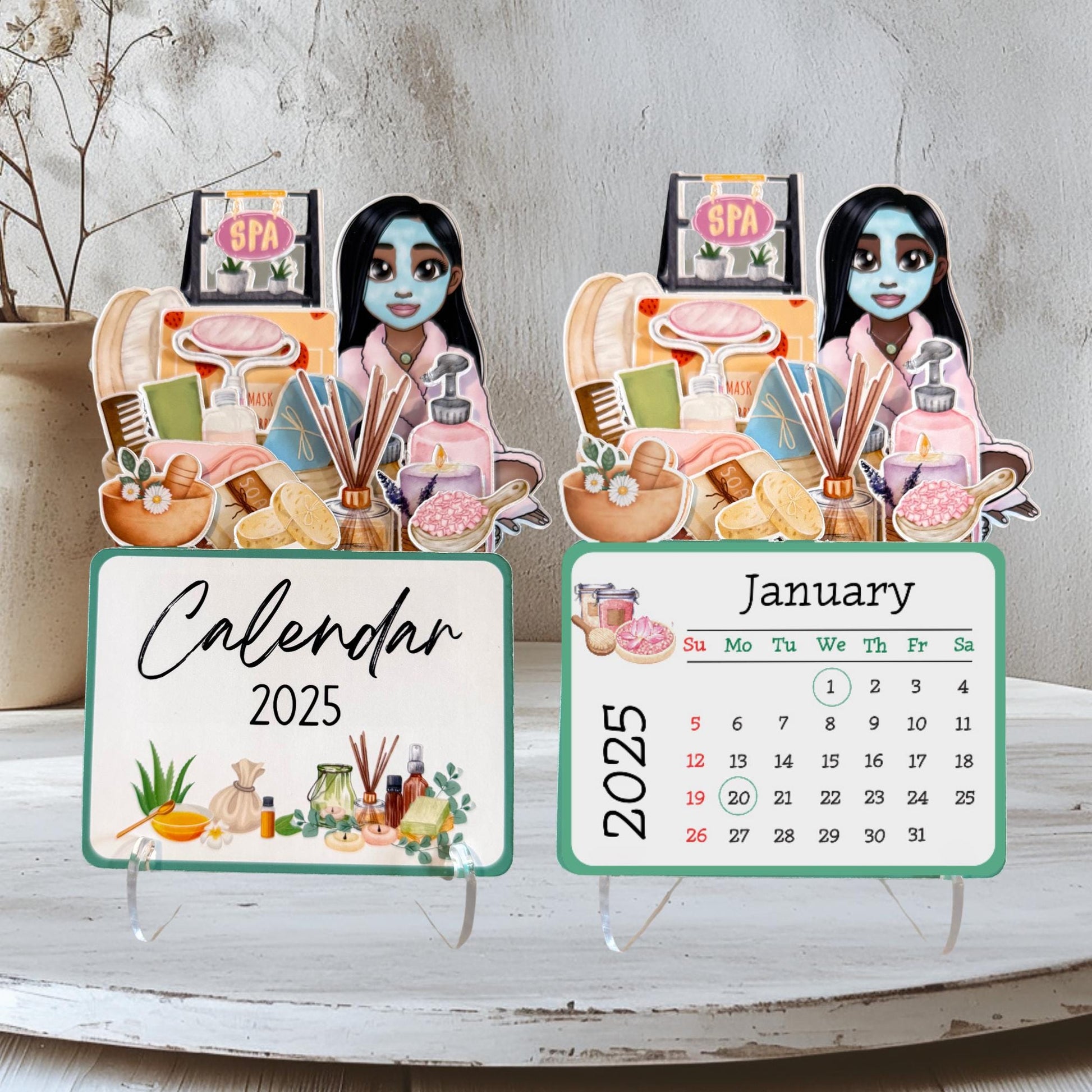 2025 Mini Spa Desk Calendar: Self-Care Gift