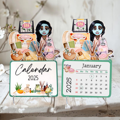 2025 Mini Spa Desk Calendar: African American Self Care