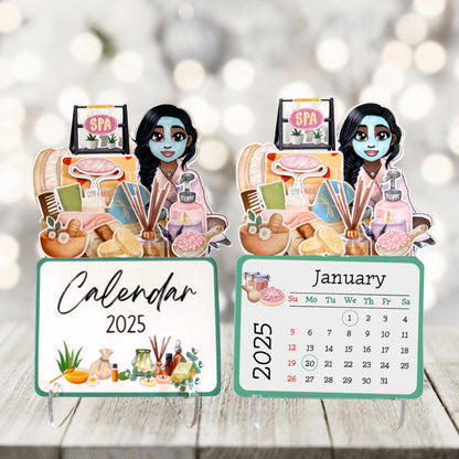 2025 Mini Spa Desk Calendar: African American Self Care