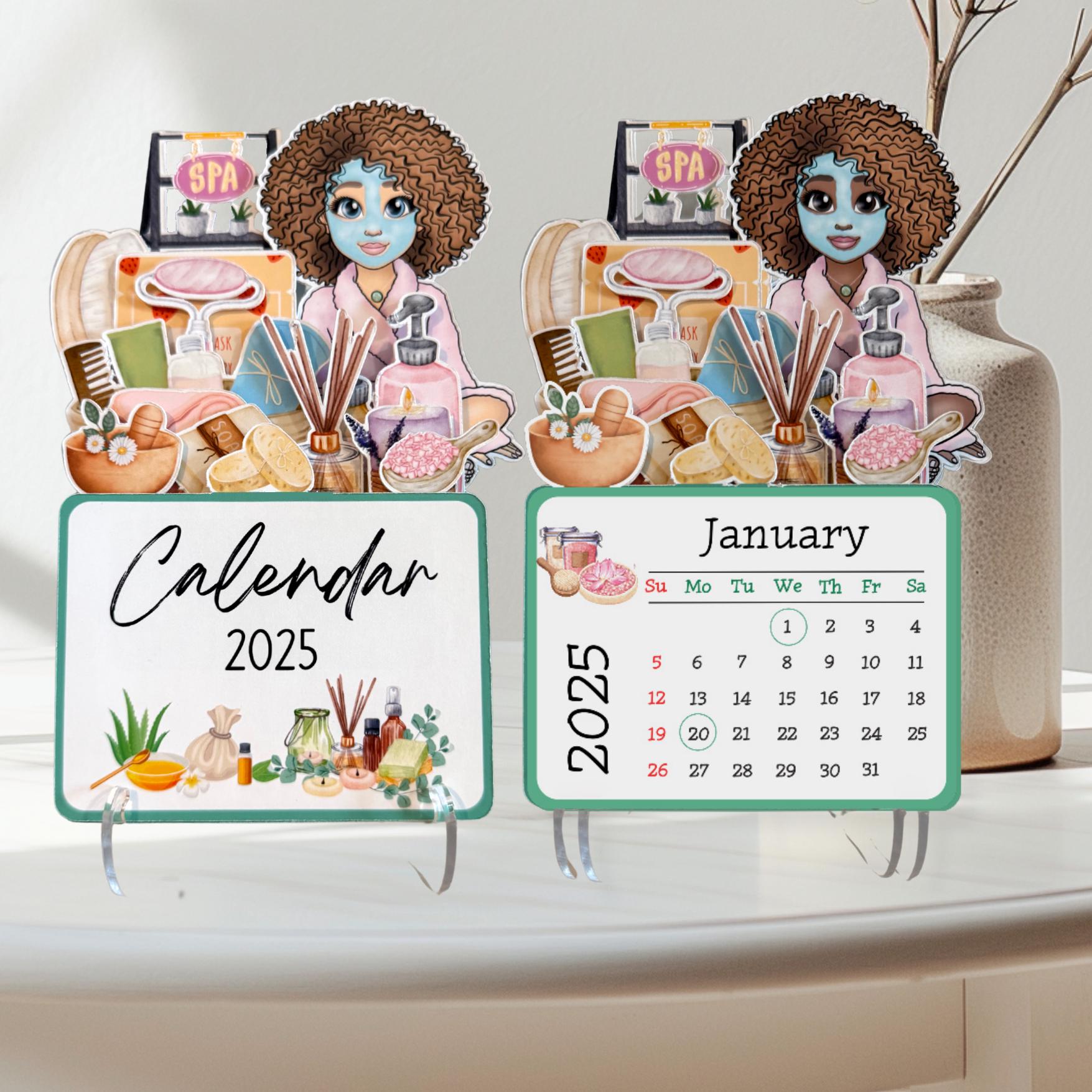2025 Spa Desk Calendar: Self-Care Afro Girl
