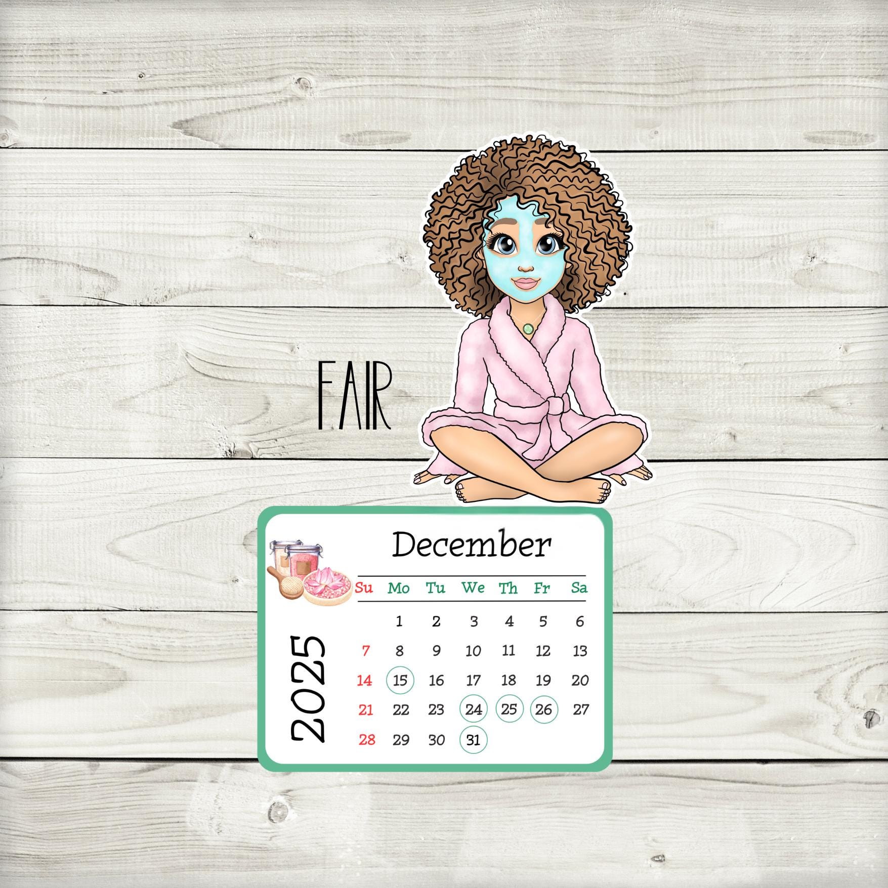 2025 Spa Desk Calendar: Self-Care Afro Girl