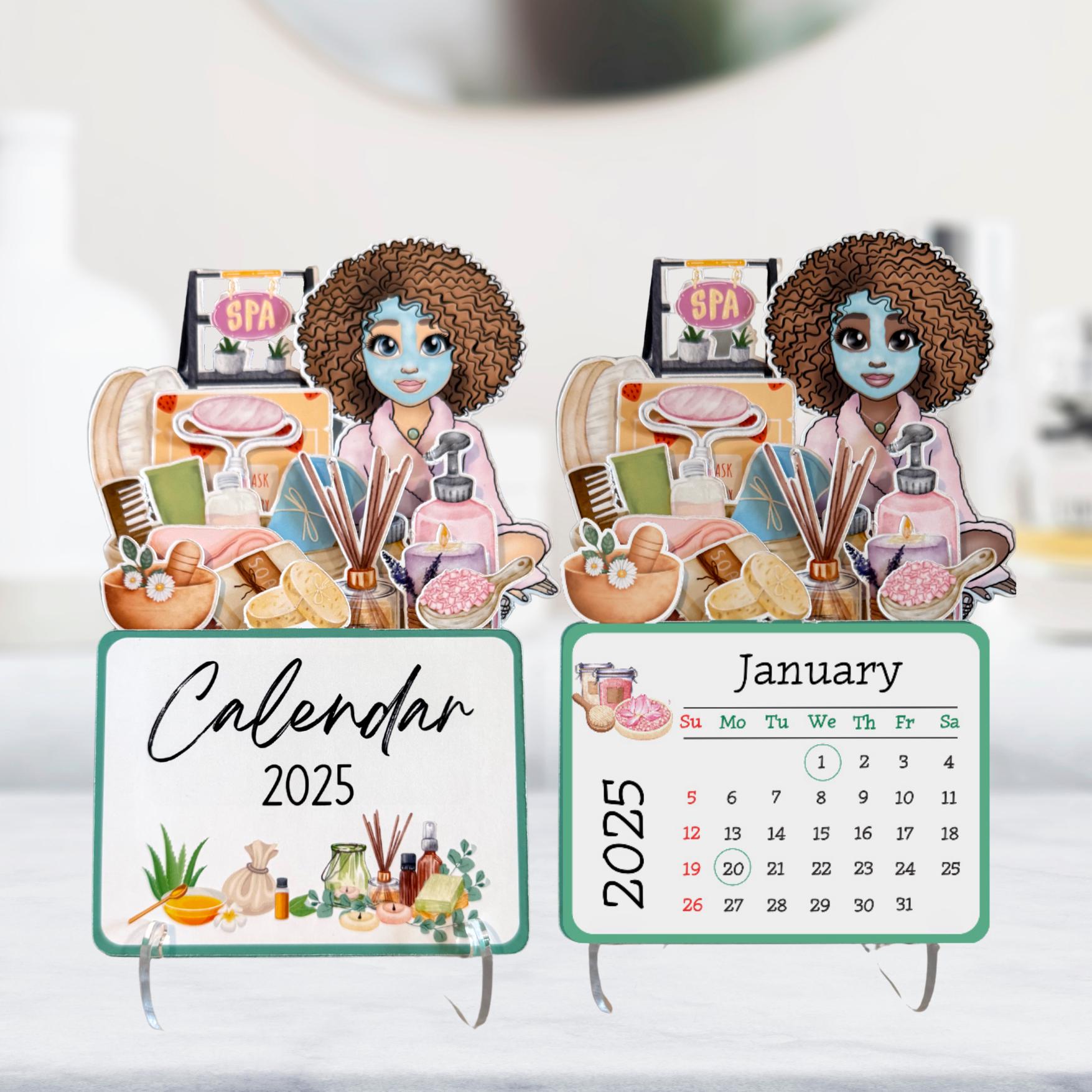 2025 Spa Desk Calendar: Self-Care Afro Girl