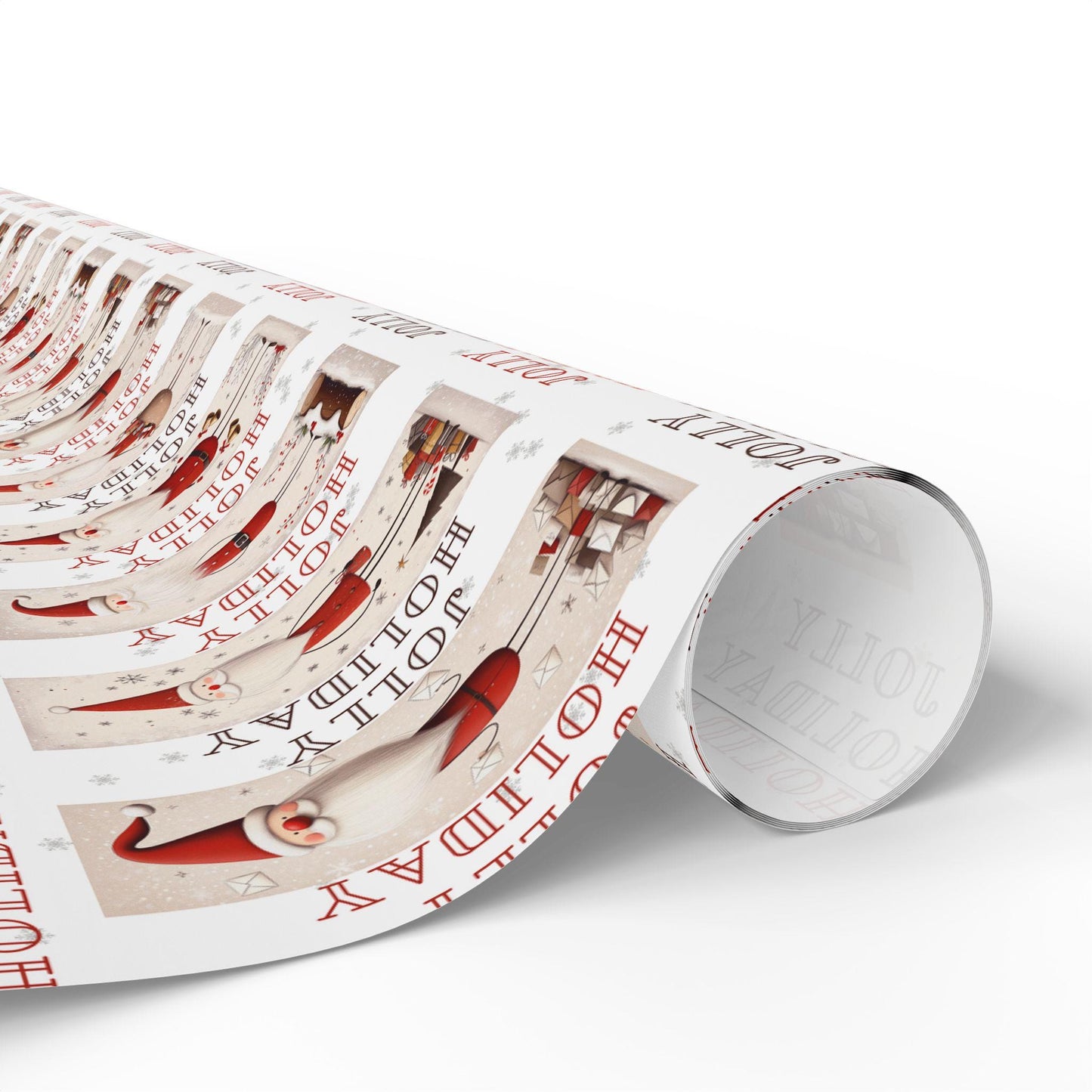 jolly holiday santa gift wrap sheets, vintage santa claus wrapping paper, christmas gift wrap, bundle option available, whimsical christmas