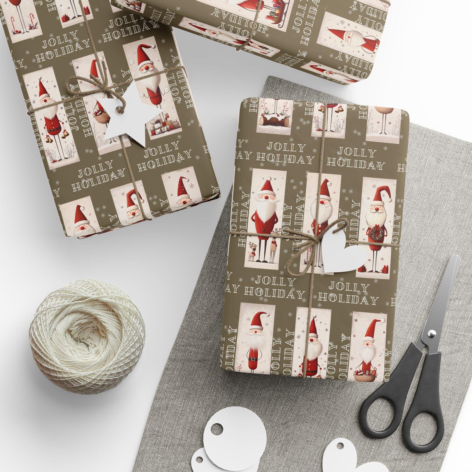 Vintage Santa Gift Wrapping Paper, Christmas Wrapping Papers, Cute Gift Wrap, Seasonal Paper, Birthday Wrapping, Festive Wrap