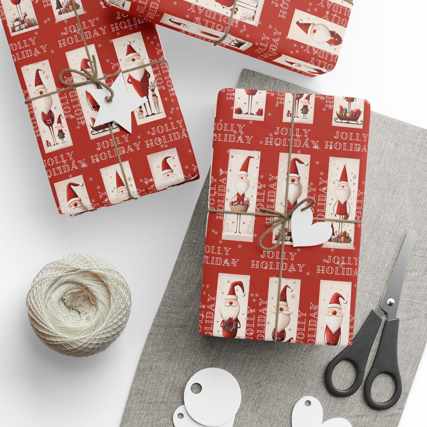 vintage jolly santa gift wrapping paper, christmas wrapping papers, cute gift wrap, seasonal paper, birthday wrapping, festive wrap