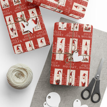 Vintage Jolly Santa Gift Wrapping Paper, Christmas Wrapping Papers, Cute Gift Wrap, Seasonal Paper, Birthday Wrapping, Festive Wrap