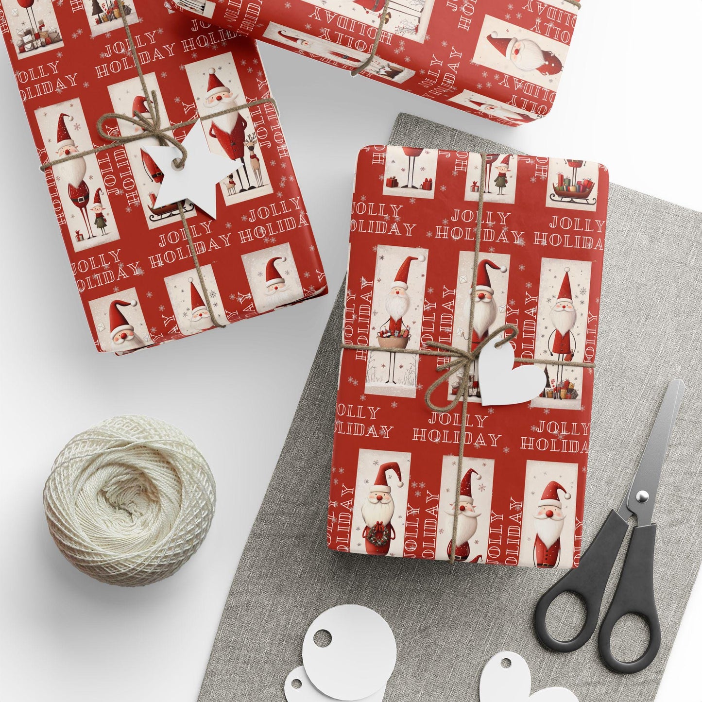 vintage jolly santa gift wrapping paper, christmas wrapping papers, cute gift wrap, seasonal paper, birthday wrapping, festive wrap
